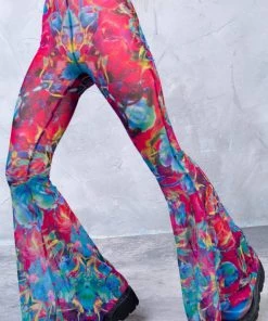BADINKA Amayah Bell Bottom Mesh Pants