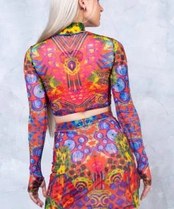 BADINKA Tropical Punch Mesh Rave Top NEW