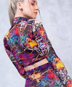 BADINKA Splatter Mesh Rave Top