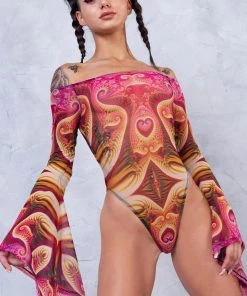 BADINKA NEW Serenity Bell Sleeve Mesh Bodysuit