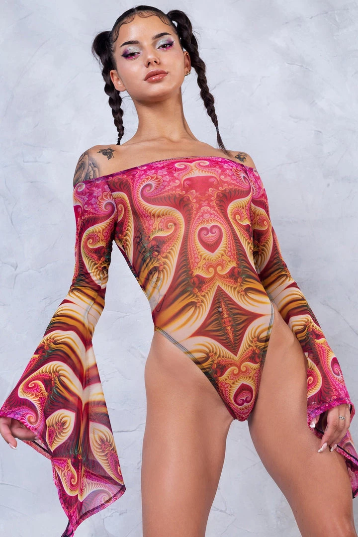 BADINKA NEW Serenity Bell Sleeve Mesh Bodysuit 3 BADINKA NEW Serenity Bell Sleeve Mesh Bodysuit