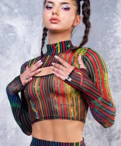 BADINKA Simulation Mesh 2 Piece Shrug Top NEW