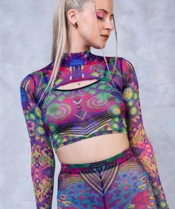 BADINKA Vibeology Mesh 2 Piece Shrug Top NEW