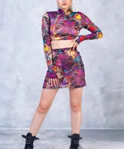 BADINKA Splatter Mesh Rave Top 8 BADINKA Splatter Mesh Rave Top