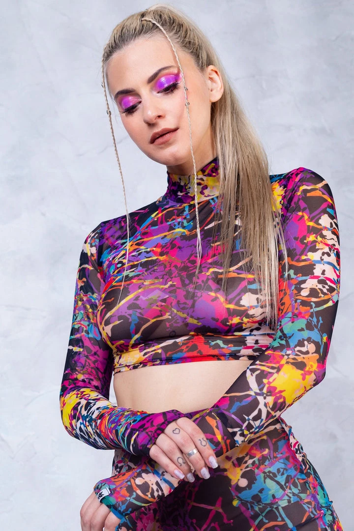 BADINKA Splatter Mesh Rave Top 3 BADINKA Splatter Mesh Rave Top