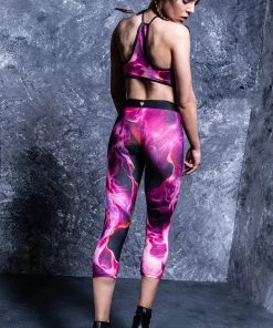 BADINKA Magenta Fog Capri Leggings