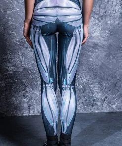BADINKA Mechanical Hw Leggings Cyan High Waist Leggings