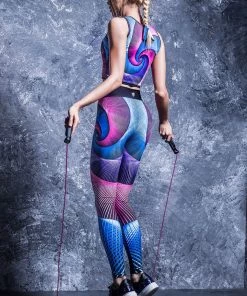 BADINKA Spiral Focus Hw Leggings Purple High Waist Leggings